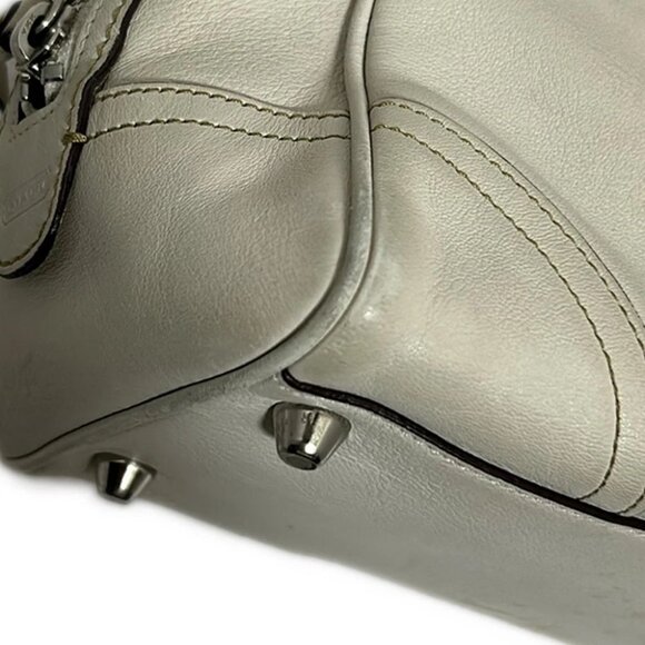 COACH Hampton Leather Satchel 8A69 Beige Leather - Handbag - Picture 9 of 9